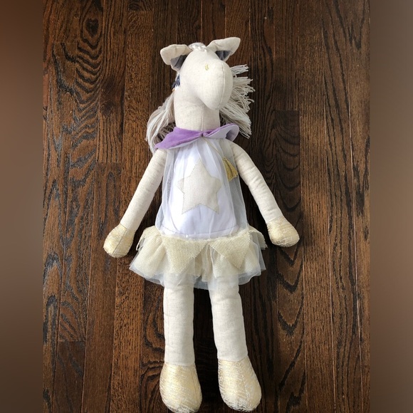 *LIKE NEW* Pottery Barn Kids 28” Everly Magical Princess Horse Linen Plush - Picture 4 of 10